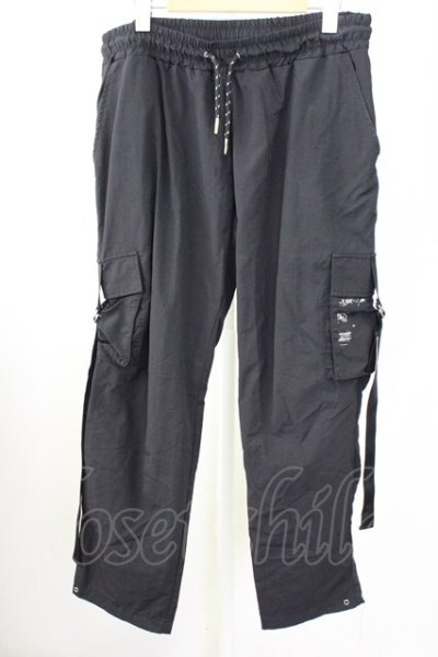画像1: LEGENDA / ナイロンカーゴパンツ  ブラック T-25-09-11-046-LE-pa-YM-ZT
