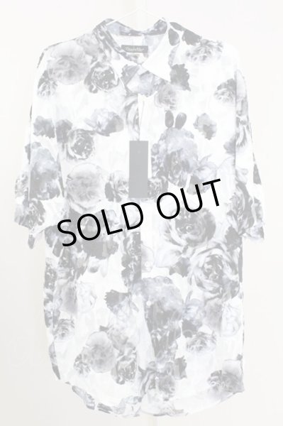 画像1: TORNADO MART / ローズプリントバックスリットシャツ L ホワイト T-25-09-11-006-TO-sh-YM-ZT302 (1)