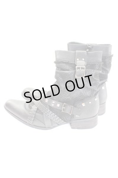 画像3: LOVEHUNTER / クロコスタッズベルトサイドジップアップブーツ 41(約26cm) ブラック T-25-09-11-048-LO-sho-YM-ZT (3)