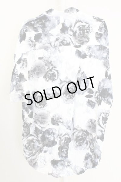 画像2: TORNADO MART / ローズプリントバックスリットシャツ L ホワイト T-25-09-11-006-TO-sh-YM-ZT302 (2)