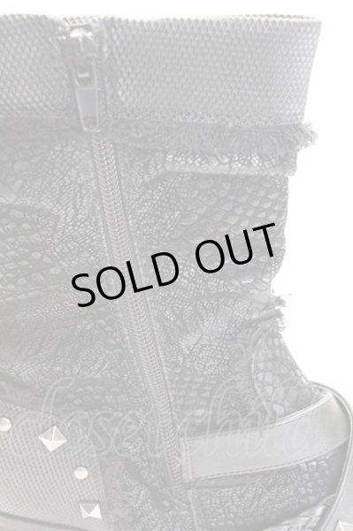 画像6: LOVEHUNTER / クロコスタッズベルトサイドジップアップブーツ 41(約26cm) ブラック T-25-09-11-048-LO-sho-YM-ZT (6)