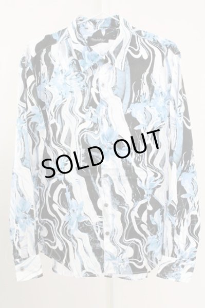 画像1: TORNADO MART / マーブルフラワープリントシャツ LL ブルー T-25-09-11-007-TO-sh-YM-ZT302 (1)