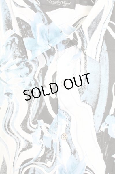 画像3: TORNADO MART / マーブルフラワープリントシャツ LL ブルー T-25-09-11-007-TO-sh-YM-ZT302 (3)