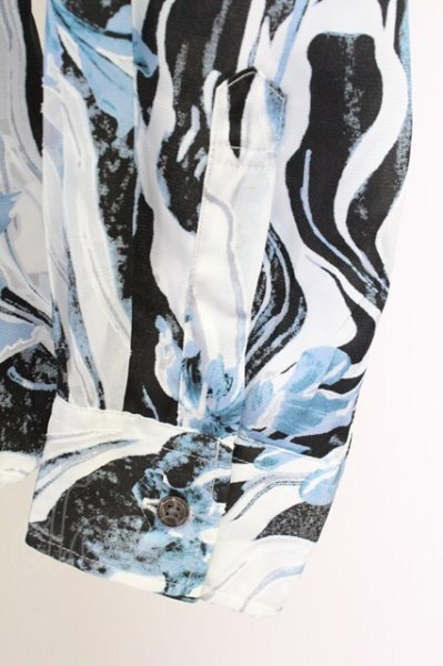 画像4: TORNADO MART / マーブルフラワープリントシャツ LL ブルー T-25-09-11-007-TO-sh-YM-ZT302 (4)