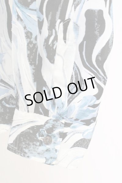 画像4: TORNADO MART / マーブルフラワープリントシャツ LL ブルー T-25-09-11-007-TO-sh-YM-ZT302 (4)