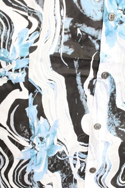 画像5: TORNADO MART / マーブルフラワープリントシャツ LL ブルー T-25-09-11-007-TO-sh-YM-ZT302 (5)