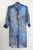 画像1: CIVARIZE / 透けシフォンピーコックロングシャツ 46 ブルー T-25-09-11-008-CI-sh-YM-ZT (1)