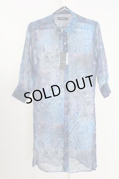 画像1: CIVARIZE / 透けシフォンピーコックロングシャツ 46 ブルー T-25-09-11-008-CI-sh-YM-ZT302 (1)