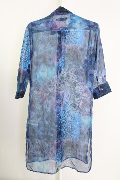 画像2: CIVARIZE / 透けシフォンピーコックロングシャツ 46 ブルー T-25-09-11-008-CI-sh-YM-ZT