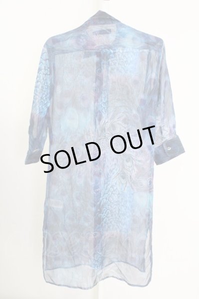 画像2: CIVARIZE / 透けシフォンピーコックロングシャツ 46 ブルー T-25-09-11-008-CI-sh-YM-ZT302 (2)