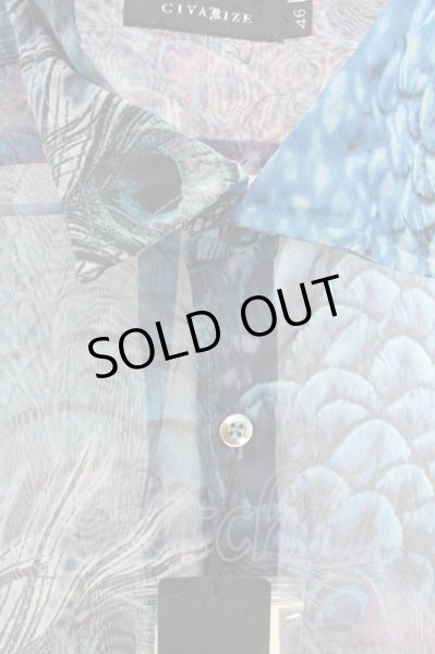 画像3: CIVARIZE / 透けシフォンピーコックロングシャツ 46 ブルー T-25-09-11-008-CI-sh-YM-ZT302 (3)