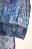 画像4: CIVARIZE / 透けシフォンピーコックロングシャツ 46 ブルー T-25-09-11-008-CI-sh-YM-ZT