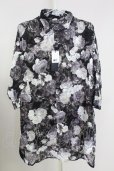画像1: CIVARIZE / シースルーシフォンジャガードビッグローズシャツ F ブラック T-25-09-11-010-CI-sh-YM-ZT (1)