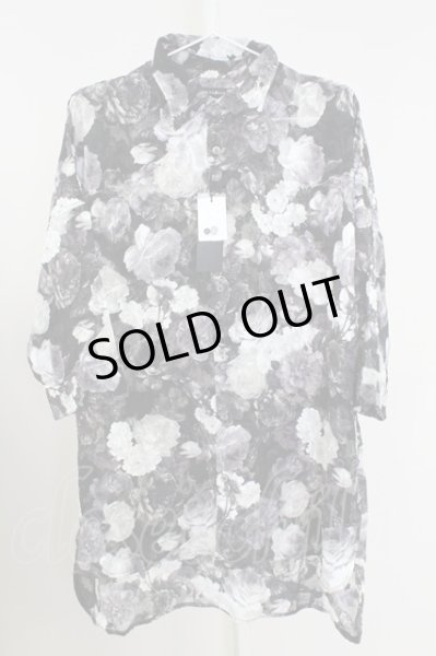 画像1: CIVARIZE / シースルーシフォンジャガードビッグローズシャツ F ブラック T-25-09-11-010-CI-sh-YM-ZT302 (1)