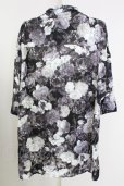 画像2: CIVARIZE / シースルーシフォンジャガードビッグローズシャツ F ブラック T-25-09-11-010-CI-sh-YM-ZT (2)