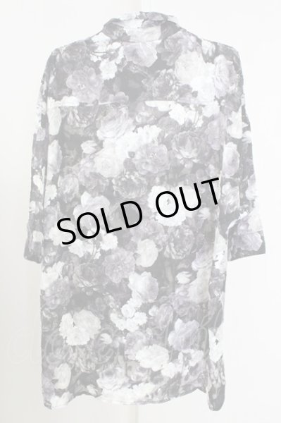 画像2: CIVARIZE / シースルーシフォンジャガードビッグローズシャツ F ブラック T-25-09-11-010-CI-sh-YM-ZT302 (2)