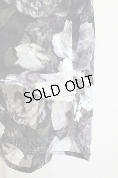 画像6: CIVARIZE / シースルーシフォンジャガードビッグローズシャツ F ブラック T-25-09-11-010-CI-sh-YM-ZT302 (6)