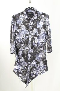 CIVARIZE / Cunningレース切り替えロングシャツ 46 ブラック T-25-09-11-011-CI-sh-YM-ZT220