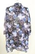 画像1: CIVARIZE / シースルーシフォンジャガードビッグローズシャツ F ブルー T-25-09-11-012-CI-sh-YM-ZT220 (1)