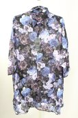 画像1: CIVARIZE / シースルーシフォンジャガードビッグローズシャツ F ブルー T-25-09-11-012-CI-sh-YM-ZT (1)