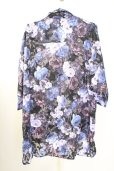 画像2: CIVARIZE / シースルーシフォンジャガードビッグローズシャツ F ブルー T-25-09-11-012-CI-sh-YM-ZT (2)