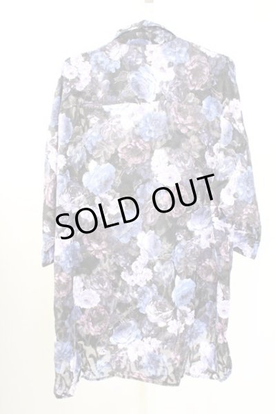 画像2: CIVARIZE / シースルーシフォンジャガードビッグローズシャツ F ブルー T-25-09-11-012-CI-sh-YM-ZT220 (2)