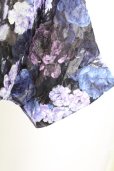 画像4: CIVARIZE / シースルーシフォンジャガードビッグローズシャツ F ブルー T-25-09-11-012-CI-sh-YM-ZT