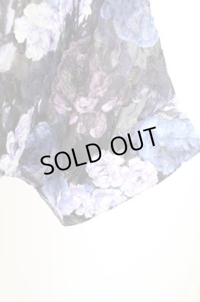 画像4: CIVARIZE / シースルーシフォンジャガードビッグローズシャツ F ブルー T-25-09-11-012-CI-sh-YM-ZT220 (4)