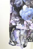 画像5: CIVARIZE / シースルーシフォンジャガードビッグローズシャツ F ブルー T-25-09-11-012-CI-sh-YM-ZT