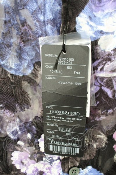 画像7: CIVARIZE / シースルーシフォンジャガードビッグローズシャツ F ブルー T-25-09-11-012-CI-sh-YM-ZT220 (7)