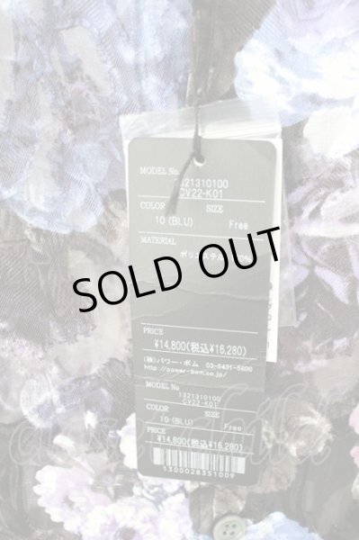 画像7: CIVARIZE / シースルーシフォンジャガードビッグローズシャツ F ブルー T-25-09-11-012-CI-sh-YM-ZT220 (7)