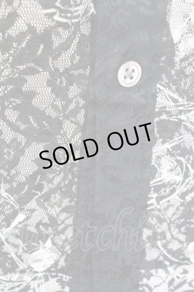 画像6: TORNADO MART / フラワープリントラッセルレース七分袖シャツ LL ブラック T-25-09-11-013-TO-sh-YM-ZT220 (6)