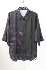 NO ID. BLACK / ーフスリーブレイヤードBIGシャツ ONE ブラック T-25-09-11-014-NO-sh-YM-ZT