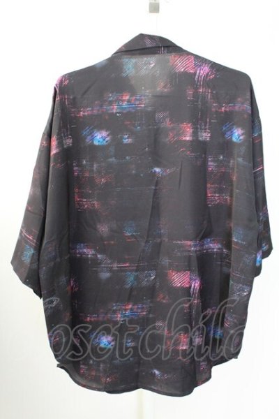 画像2: NO ID. BLACK / ーフスリーブレイヤードBIGシャツ ONE ブラック T-25-09-11-014-NO-sh-YM-ZT