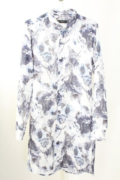 画像1: CIVARIZE / Seem ロングシフォンシャツ 46 ブルー T-25-09-11-015-CI-sh-YM-ZT