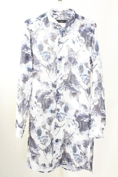 画像1: CIVARIZE / Seem ロングシフォンシャツ 46 ブルー T-25-09-11-015-CI-sh-YM-ZT220 (1)