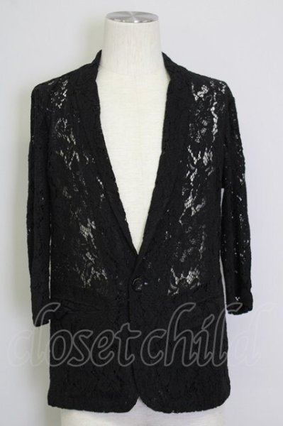 画像1: CIVARIZE / Gimlet 総レース6分袖テーラードジャケット 44 ブラック T-25-09-25-023-CI-ja-YM-ZT (1)