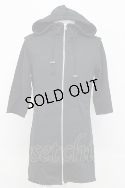 画像1: CIVARIZE / ローズスカル接合半袖ロングパーカー 44 ブラック T-25-09-25-029-CI-to-YM-ZT (1)