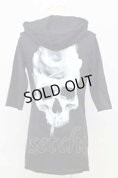 画像2: CIVARIZE / ローズスカル接合半袖ロングパーカー 44 ブラック T-25-09-25-029-CI-to-YM-ZT (2)