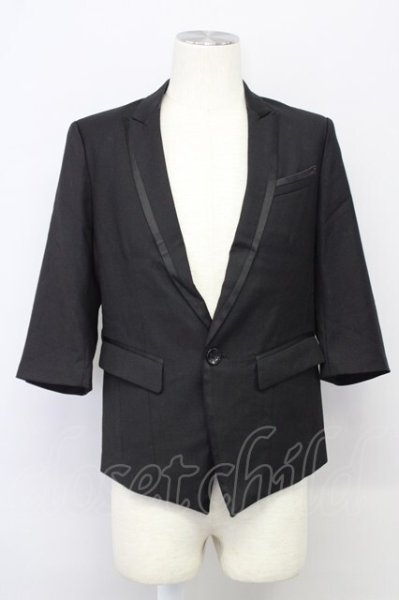 画像1: CIVARIZE / Method切り替えTR5分袖テーラードジャケット 44 ブラック T-25-09-25-031-CI-ja-YM-ZT (1)