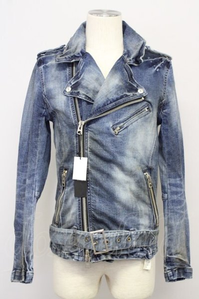 画像1: CIVARIZE / 汚し加工デニムライダースジャケット 44 インディゴ T-25-09-25-033-CI-ja-YM-ZT (1)