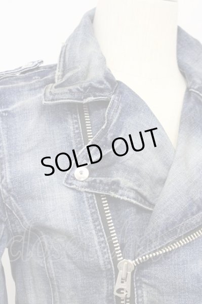 画像6: CIVARIZE / 汚し加工デニムライダースジャケット 44 インディゴ T-25-09-25-033-CI-ja-YM-ZT140 (6)