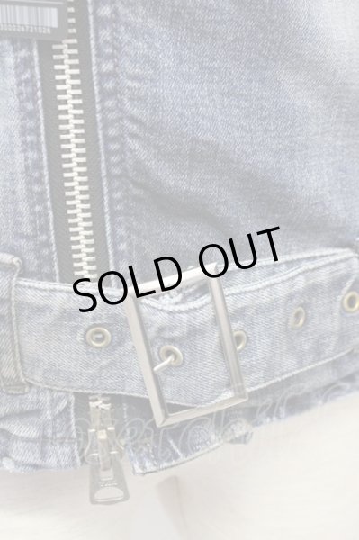 画像7: CIVARIZE / 汚し加工デニムライダースジャケット 44 インディゴ T-25-09-25-033-CI-ja-YM-ZT140 (7)