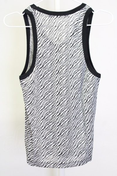 画像2: FUGA / グリッターゼブラ総柄タンクトップ 44 シルバーｘブラック T-25-09-25-005-FU-to-YM-ZT056 (2)