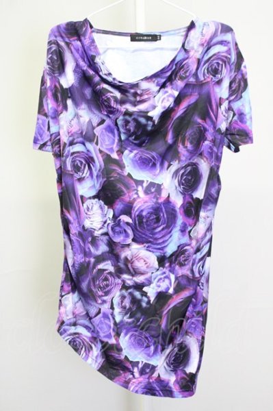 画像1: CIVARIZE / Finder フラワー総柄ドレープロングTシャツ 44 パープル T-25-09-25-006-CI-ts-YM-ZT (1)