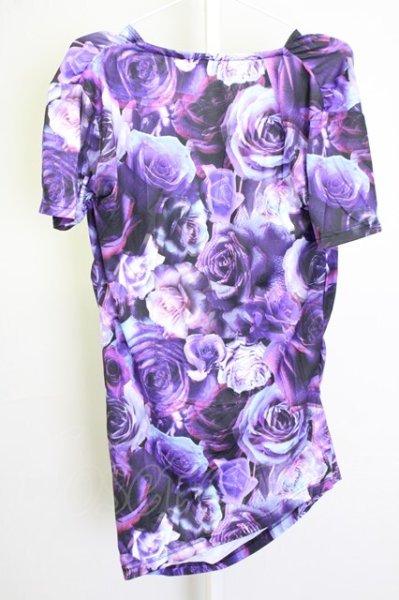 画像2: CIVARIZE / Finder フラワー総柄ドレープロングTシャツ 44 パープル T-25-09-25-006-CI-ts-YM-ZT056 (2)