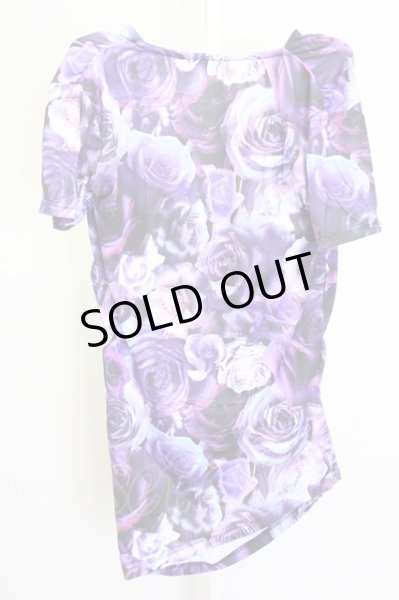 画像2: CIVARIZE / Finder フラワー総柄ドレープロングTシャツ 44 パープル T-25-09-25-006-CI-ts-YM-ZT056 (2)