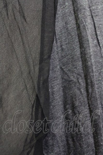 画像5: IFSIXWASNINE / BETTA/LUNGO アシンメトリーTシャツ 0（レディース） グレーxブラック T-25-09-25-007-IF-ts-YM-ZT056 (5)