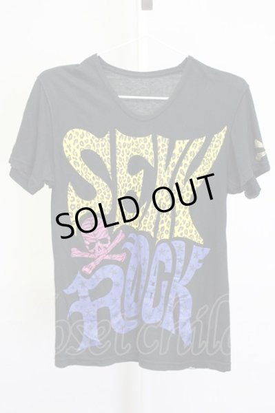 画像1: Roen / SEXY ROCK Tシャツ 46 ブラック T-25-09-25-010-Ro-ts-YM-ZT (1)