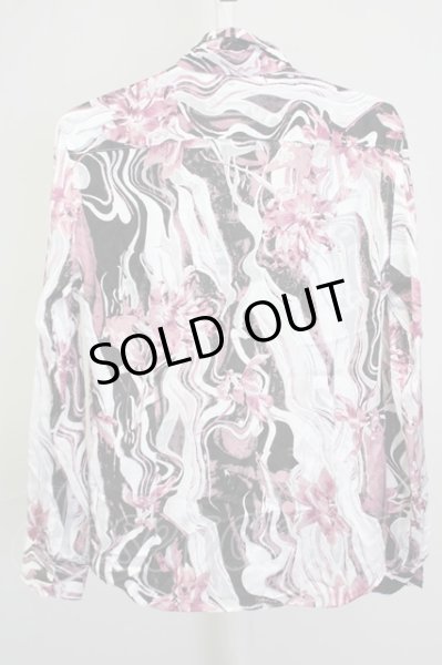 画像2: TORNADO MART / マーブルフラワープリントシャツ M パープル T-25-09-25-017-TO-sh-YM-ZT053 (2)